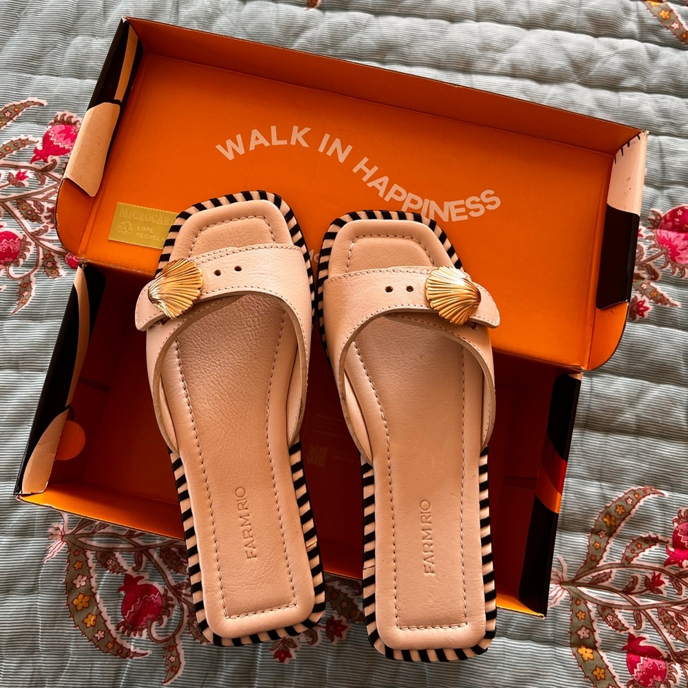 Farm Rio Off White Slide Sandal